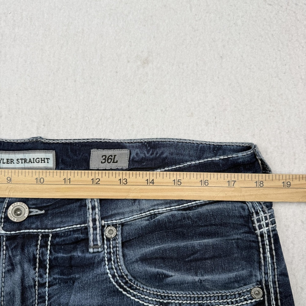 BKE Tyler Straight Jeans Mens 36x33 Blue Medium Wash Straight Leg Denim Pants - Picture 5 of 9